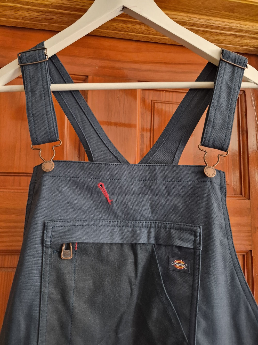 NWT Dickies Tradebuilt Womens Relaxed Fit Waxed Canvas Bib Overalls Blue Duck XL - Picture 4 of 16